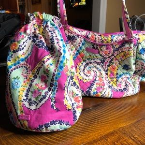 Vera Bradley Glenna Iconic Bag & Diddy Bag Bundle